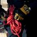 An emergency rescue technician checks a rope before simulating a training exercise at the construction site of First and Washington streets on Sunday. Daniel Brenner I AnnArbor.com